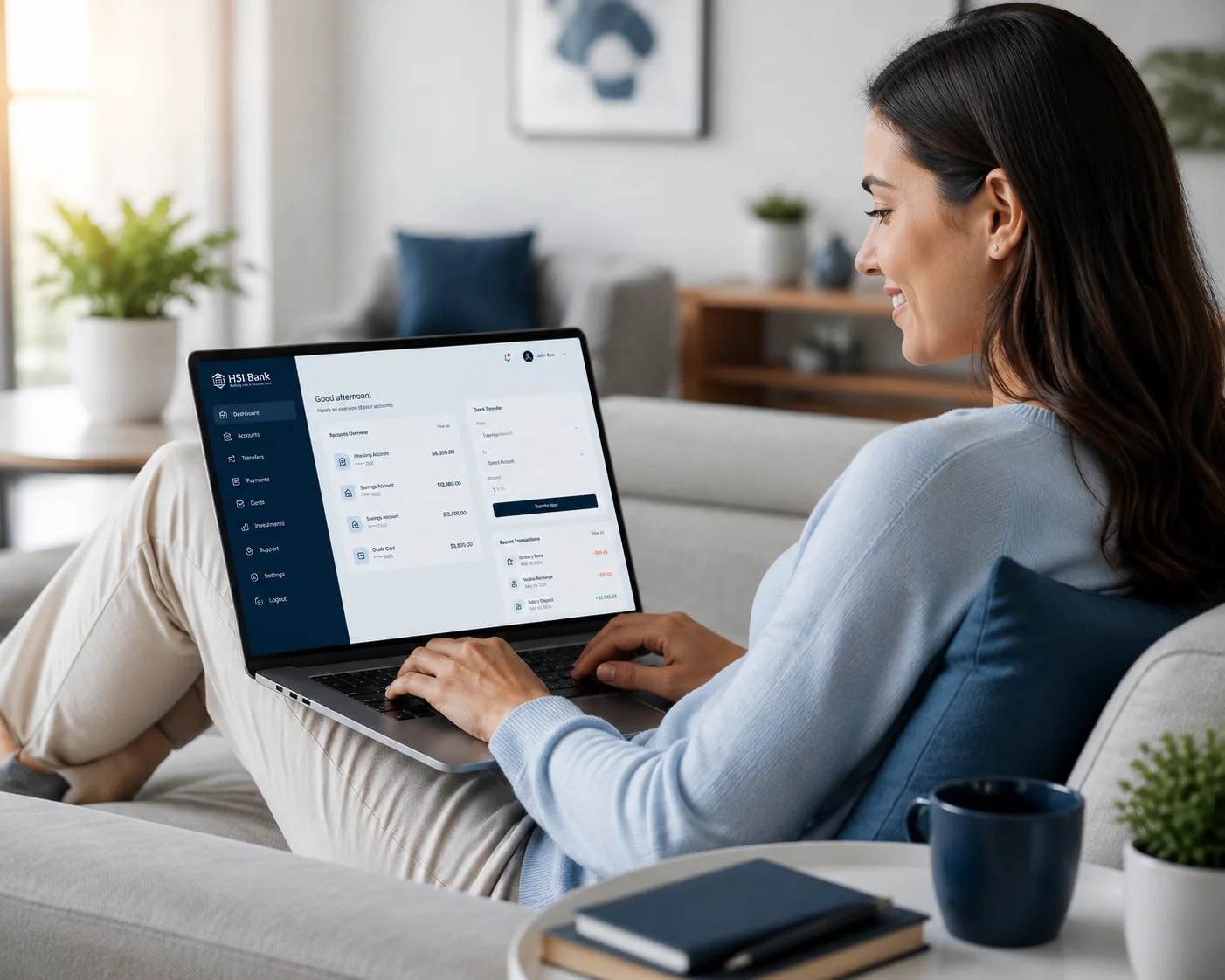 Customer banking from a portable device