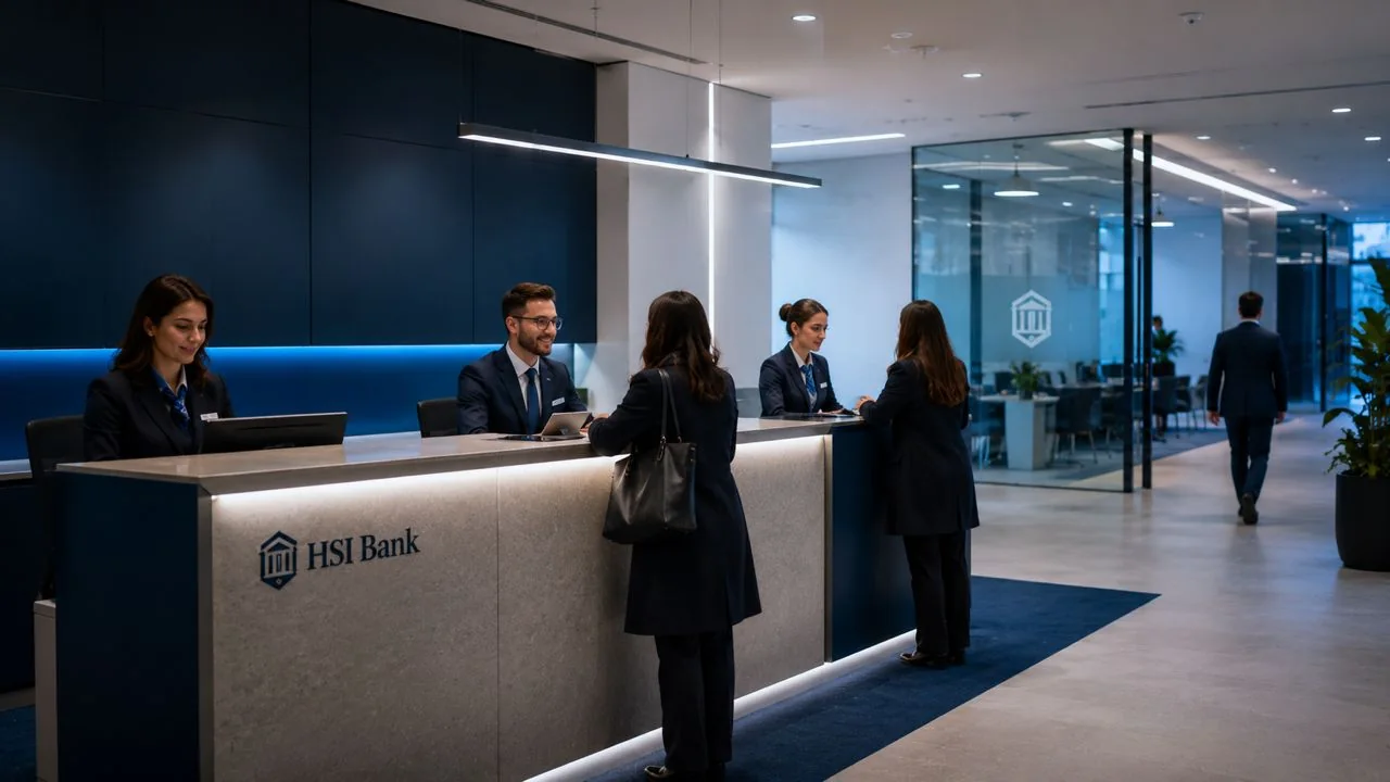Corporate clients meeting a banking team
