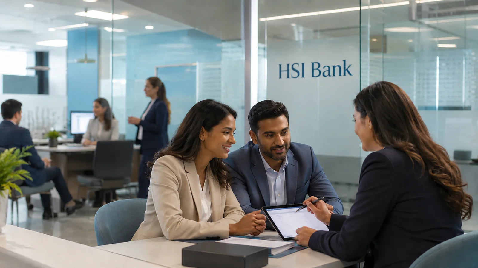 HSI Bank adviser meeting customers